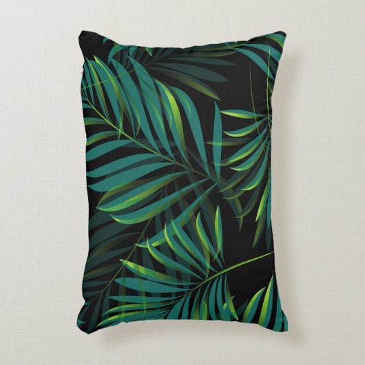 Green tropical palm leaves. Seamless pattern graph アクセントクッション (正面(垂直))