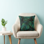 Green tropical palm leaves. Seamless pattern graph クッション (椅子)