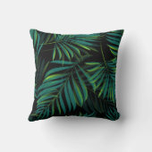 Green tropical palm leaves. Seamless pattern graph クッション (裏面)