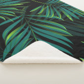 Green tropical palm leaves. Seamless pattern graph シェルパブランケット (3/4)