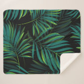 Green tropical palm leaves. Seamless pattern graph シェルパブランケット (正面(横))