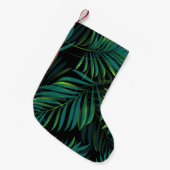 Green tropical palm leaves. Seamless pattern graph スモールクリスマスストッキング (正面 (吊り時))