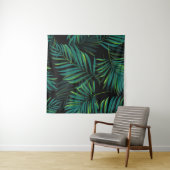 Green tropical palm leaves. Seamless pattern graph タペストリー (インサイチュ(横))