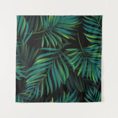 Green tropical palm leaves. Seamless pattern graph タペストリー (正面)
