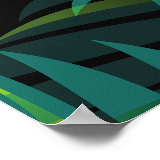 Green tropical palm leaves. Seamless pattern graph ポスター (角)