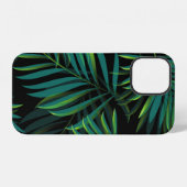 Green tropical palm leaves. Seamless pattern graph iPhoneケース (裏面横)