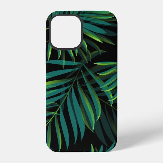 Green tropical palm leaves. Seamless pattern graph iPhoneケース (裏面)