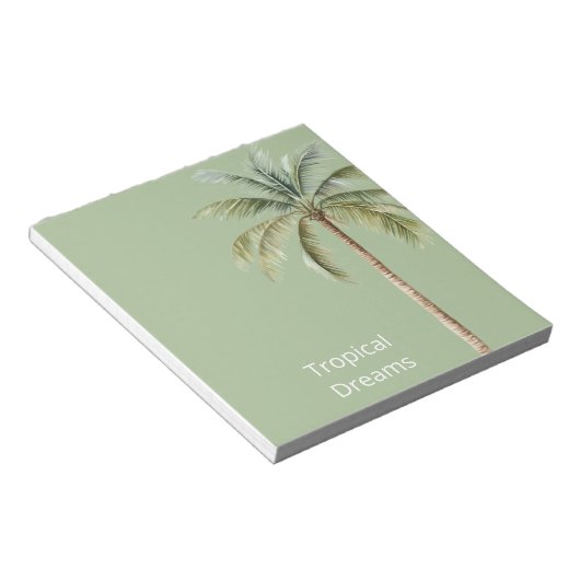 Green Tropical Palm Tree ノートパッド (アングル)