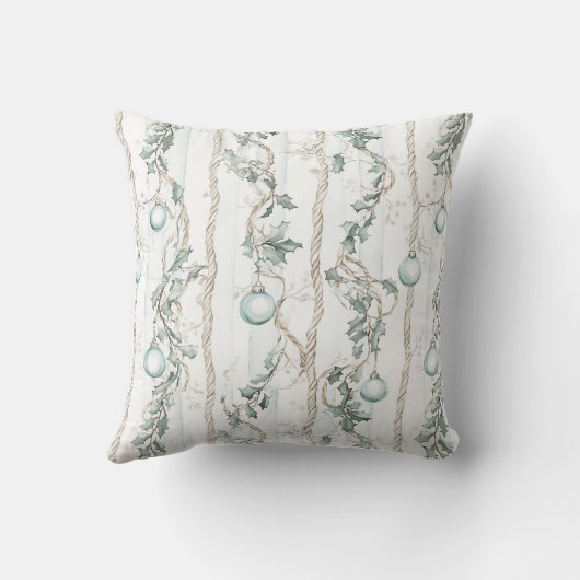 Green Tropical Palm Trees Christmas クッション (裏面)