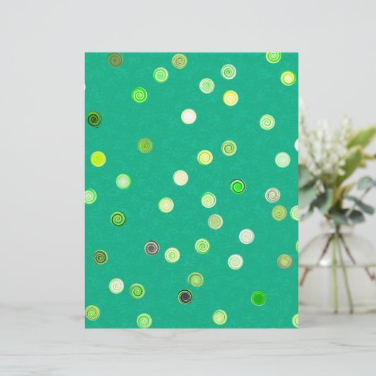 Green Twisty Polka Dot Spiral 2-Sided Scrap Paper (スタンド正面)