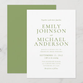 Green Typography Wedding Invitation 招待状
