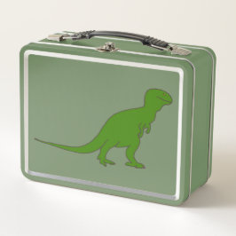 Green Tyrannosaurus Dinosaur Lunch Box メタルランチボックス