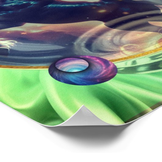 Green Unicorn Globeポスター ポスター (角)