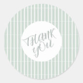 Green Unique Stripes ラウンドシール (正面)