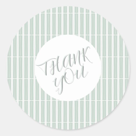 Green Unique Stripes ラウンドシール (正面)