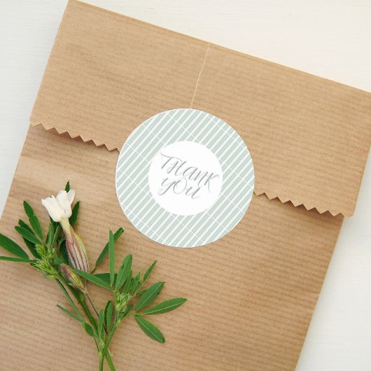 Green Unique Stripes ラウンドシール