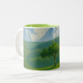 Green Valley Tree Accent Mug ツートーンマグカップ (正面左)
