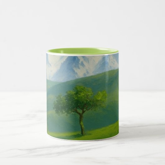 Green Valley Tree Accent Mug ツートーンマグカップ (中央)