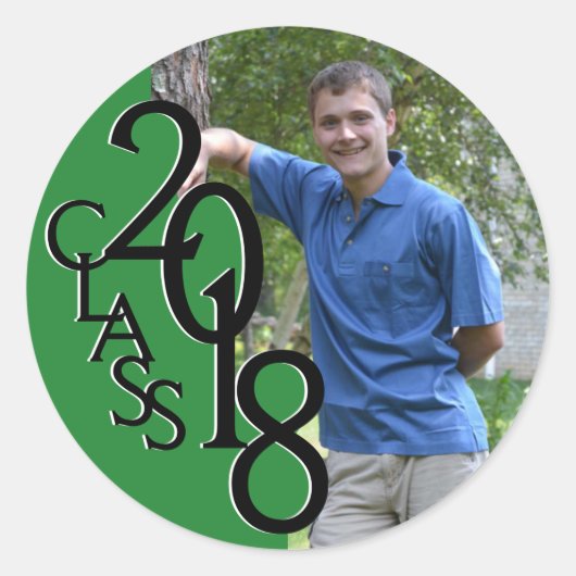 Green Varsity 2018卒業クラス写真 ラウンドシール (正面)