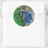 Green Varsity 2018卒業クラス写真 ラウンドシール (バッグ)