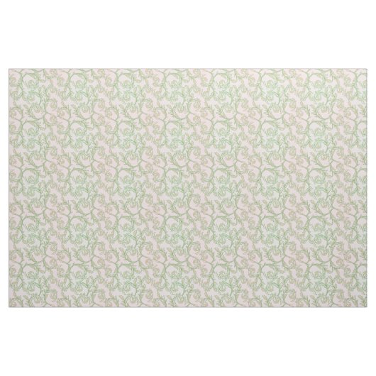 Green Vine Pattern Decorative Textile Fabric ファブリック (ファットクウォーター)