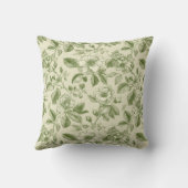 Green Vintage Botanical Toile Pattern クッション (裏面)