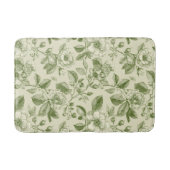 Green Vintage Botanical Toile Pattern バスマット (正面)