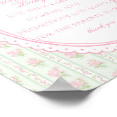 Green Vintage Fancy Floral Advice for Baby Shower ポスター (角)