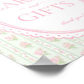Green Vintage Fancy Floral Card & Gifts Sign ポスター (角)