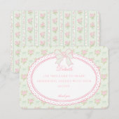 Green Vintage Fancy Floral Details Card Invite エンクロージャーカード (正面/裏面)