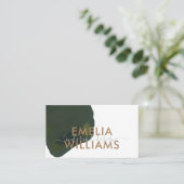 Green Waterエレガントカラー抽象芸術金ゴールドスクリプト  名刺 (スタンド正面)