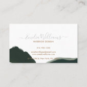 Green Waterエレガントカラー抽象芸術金ゴールドスクリプト  名刺 (裏面)