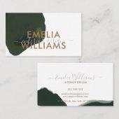 Green Waterエレガントカラー抽象芸術金ゴールドスクリプト  名刺 (正面/裏面)