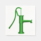 Green Water Pump Paper Napkins スタンダードカクテルナプキン (正面)