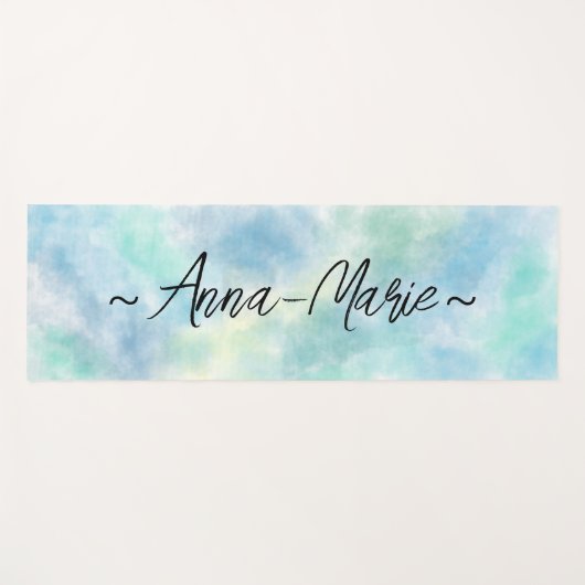 Green watercolor  ヨガマット (正面(横))