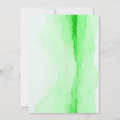 Green Watercolor Balloons Girl 7th Birthday Party  招待状 (裏面)