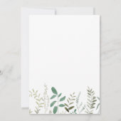 green watercolor cross Confirmation 招待状 (裏面)