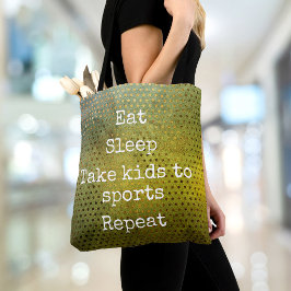 Green Watercolor Eat Sleep 子供をスポーツに 連れて行く Repeat トートバッグ