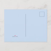 Green Watercolor Floral Faux Gold Photo Baptism インビテーションポストカード (裏面)