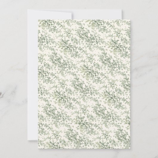 Green Watercolor Garden art Gate Wedding 招待状 (裏面)