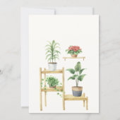 Green watercolor gardening plants bridal shower 招待状 (裏面)