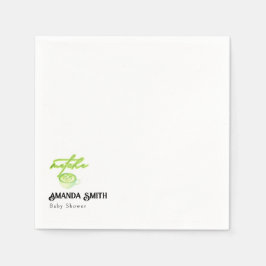 Green Watercolor  Matcha Baby Shower  Napkins スタンダードカクテルナプキン