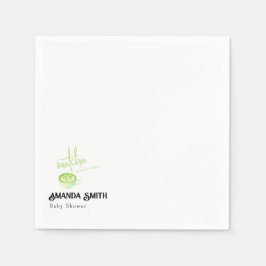 Green Watercolor  Matcha Baby Shower  Napkins スタンダードカクテルナプキン