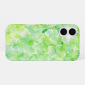 Green Watercolor Plumeria Flower Phone Case iPhone 16ケース (裏面横)