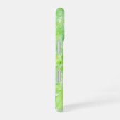 Green Watercolor Plumeria Flower Phone Case iPhone 16ケース (右側面)