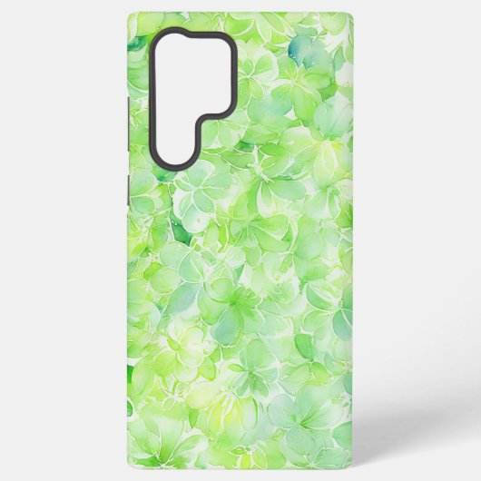 Green Watercolor Plumeria Flower Phone Case Samsung Galaxyケース (裏面)