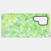 Green Watercolor Plumeria Flower Phone Case Samsung Galaxyケース (裏面横)