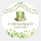Green Watercolor Shamrock St Patrick's Day Party ラウンドシール (正面)