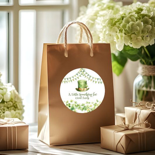 Green Watercolor Shamrock St Patrick's Day Party ラウンドシール