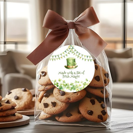 Green Watercolor Shamrock St Patrick's Day Party ラウンドシール